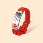 Gepersonaliseerde Medische ID Armband Verstelbare Siliconen Waterdichte Armband met Roestvrijstalen Naamlabel Cadeau voor Mannen en Vrouwen