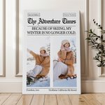 Personalized Adventure Time 1-4 Photos Post Painting with Text Anniversary Birthday Gift for Adventure Lovers Outdoor Sports Enthusiasts