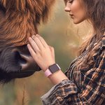 Personalized Engraved Highland Cow Silicone Watch Band for Apple Samsung Fitbit with Name Birthday Anniversary Gift for Highland Cow Lover