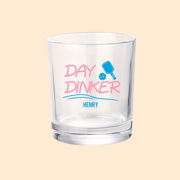 Personalized Funny Pickleball Themed 10 oz Old Fashioned Rocks Whiskey Glass with Name Birthday Gift for Pickleball Lover Liquor Lover