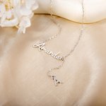 Collar personalizado con nombre delicado con colgante Circonio Inicial Charm Cumpleaños Aniversario San Valentín Día de regalo para las mujeres