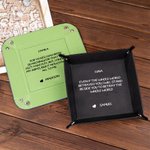 Personalised Romantic Message Foldable Leather Catchall Snap Tray with Name Desktop Storage Organizer Valentine's Day Gift for Couple
