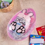 Oeuf des Pâques Personnalisé avec Nom et Lapin des Pâques Cadeau pour les Enfants