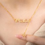Collar personalizado con nombre delicado con colgante Circonio Inicial Charm Cumpleaños Aniversario San Valentín Día de regalo para las mujeres
