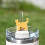 Personalized Multicolour 3D Printed Cat Dog Shape Straw Topper with Name Accessories for Stanley Tumbler Birthday Party Gift for Pet Lovers