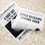Personalized Newborn Announcement Newspaper with Text and Photo Pregnancy Reveal Baby Shower Gift for Mother