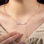 Collar personalizado con nombre delicado con colgante Circonio Inicial Charm Cumpleaños Aniversario San Valentín Día de regalo para las mujeres