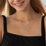 Collar personalizado con nombre delicado con colgante Circonio Inicial Charm Cumpleaños Aniversario San Valentín Día de regalo para las mujeres