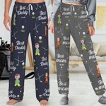 Personalizado Golf Cartoon Cara Foto Pijama Pantalones con cordón en la cintura Vlaentine's Day Cumpleaños Fiesta Regalo para Golf Lover