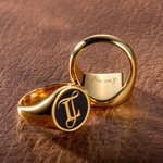 Gepersonaliseerde Initialen Stapelbare Zegelring met Gegraveerde Tekst Verlovingscadeau Vaderdag Cadeau voor Familie of Vrienden