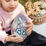Oeuf des Pâques Personnalisé avec Nom et Lapin des Pâques Cadeau pour les Enfants