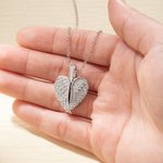 Personalisierte Herz geformt Zirkon Engel Flügel Foto Halskette mit Namen Memorial Schmuck Geburtstag Geschenk für Hund Katze Haustier Liebhaber