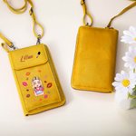 Personalisierte PU-Leder Handy-Umhängetasche mit Kussmund Cartoon-Mode-Mädchen und Namen Crossbody Bag Geldbörse Geburtstag Urlaub Geschenk für Damen