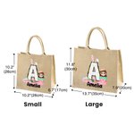 Personalisiertes Tote Bag Jute-Tasche Hase Osterei Charakter mit Namen Glückliche Ostereiersuche Geburtstag Geschenk für Kinder Familie