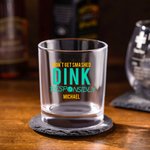 Personalized Funny Pickleball Themed 10 oz Old Fashioned Rocks Whiskey Glass with Name Birthday Gift for Pickleball Lover Liquor Lover