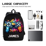 Sac à dos Pixel personnalisé avec nom Cadeau d'anniversaire pour les enfants, les étudiants et les passionnés de jeux.