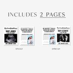 Personalized Newborn Announcement Newspaper with Text and Photo Pregnancy Reveal Baby Shower Gift for Mother