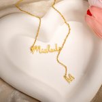 Collar personalizado con nombre delicado con colgante Circonio Inicial Charm Cumpleaños Aniversario San Valentín Día de regalo para las mujeres