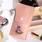 Personalisierte Geburt Blume Western Cowgirl Boots Design Makeup Pinsel Tasche mit Namen und 8 Stück Makeup Pinsel Reisezubehör Geburtstag Geschenk für Frauen