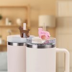 Personalized Multicolour 3D Printed Cat Dog Shape Straw Topper with Name Accessories for Stanley Tumbler Birthday Party Gift for Pet Lovers