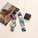 Spersonalizowany kolaż zdjęć 1-7 kotów i psów Wodoodporny silikonowy pasek do zegarka kompatybilny z Apple Watch Prezent urodzinowy dla przyjaciół rodziny