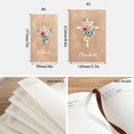 Personalisierte Aquarell Kreuz 1-5 Geburt Blumen Leder Kirche Notebook mit Namen für Bibelstudium Geburtstag religiöses Geschenk für Frauen Christian