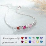 Gepersonaliseerde 2-11 Geboortestenen en Namen Familie Armband Moederdag Jubileum Verjaardag Cadeau voor Moeder of Oma