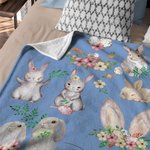 Personalizado lindo conejo de dibujos animados suave manta con nombre Decoración del hogar Baby Shower Cumpleaños Pascua Regalo para Niños Niñas