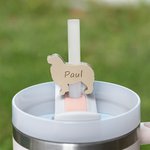 Personalized Multicolour 3D Printed Cat Dog Shape Straw Topper with Name Accessories for Stanley Tumbler Birthday Party Gift for Pet Lovers