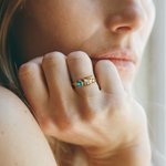 Personalised Butterfly Zircon Birthstone Ring Birthday Anniversary Mother's Day Gift for Women