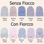 Cappello da ospedale berretto con fiocco per neonati a righe personalizzato con nome ricamato regalo per compleanno dei neonati o bambini