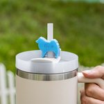 Personalized Multicolour 3D Printed Cat Dog Shape Straw Topper with Name Accessories for Stanley Tumbler Birthday Party Gift for Pet Lovers