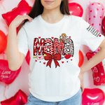 Personlig Cupid Bow Heart Print Title Multicolor T-shirt Sweatshirt med 1-16 namn Alla hjärtans dag Mors dag Present till mamma mormor