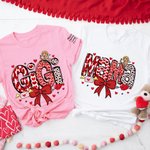 Personlig Cupid Bow Heart Print Title Multicolor T-shirt Sweatshirt med 1-16 namn Alla hjärtans dag Mors dag Present till mamma mormor
