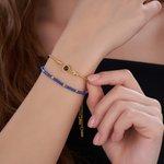 Henkilökohtainen Photo Projection säädettävä Double Chain Bead rannekoru 100 Kielet Dainty korut vuosipäivä syntymäpäivälahja naisille