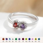 Personalisierter Eleganter 1-5 Geburtsstein Ring mit Zirkonia Muttertag Geburtstag Geschenk für Mama Oma