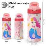 Personalized Mermaid Leakproof Thermos Water Bottle for Kids