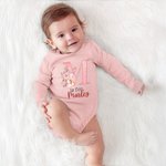 Personalizado lindo conejito de la acuarela floral inicial 100% algodón bebé body con nombre Holiday Party Outfit Pascua Baby Shower regalo para los recién nacidos