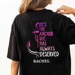 Personalisierte Anker Kompass immer verdient langes Paar T-shirt Sweatshirt Hoodie mit Initiale und Name Valentinstag Jahrestag Geschenk für ihn ihr