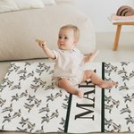 Gepersonaliseerde schattige Mallard eend naam zachte deken Home Decor Baby Shower Verjaardagscadeau voor baby pasgeborene
