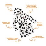 Personalized Leopard Cow Teddy Print Baby Hooded Dressing Gown with Embroidered Name Soft Daily Use Baby Shower Birthday Gift for Baby Toddler