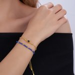 Henkilökohtainen Photo Projection säädettävä Double Chain Bead rannekoru 100 Kielet Dainty korut vuosipäivä syntymäpäivälahja naisille