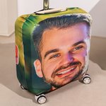 Personalizzato Funny Face Photo Double-sided Luggage Protective Cover Fits 18-32 Inches Suitcase Travel Accessories Gift for Travel Lovers