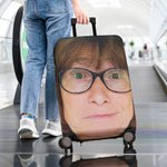 Personalizzato Funny Face Photo Double-sided Luggage Protective Cover Fits 18-32 Inches Suitcase Travel Accessories Gift for Travel Lovers