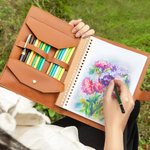Personalisierte Mode Cartoon Mädchen Geburt Blume PU Leder A5 Notebook Cover mit Namen und Lagerung Tasche Bürobedarf Geburtstag Geschenk für Frauen
