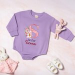 Personalizado lindo conejito de la acuarela floral inicial 100% algodón bebé body con nombre Holiday Party Outfit Pascua Baby Shower regalo para los recién nacidos