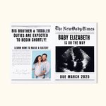 Personalized Newborn Announcement Newspaper with Text and Photo Pregnancy Reveal Baby Shower Gift for Mother