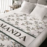 Gepersonaliseerde schattige Mallard eend naam zachte deken Home Decor Baby Shower Verjaardagscadeau voor baby pasgeborene