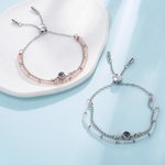Henkilökohtainen Photo Projection säädettävä Double Chain Bead rannekoru 100 Kielet Dainty korut vuosipäivä syntymäpäivälahja naisille