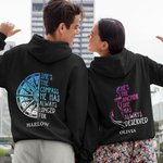 Personalisierte Anker Kompass immer verdient langes Paar T-shirt Sweatshirt Hoodie mit Initiale und Name Valentinstag Jahrestag Geschenk für ihn ihr